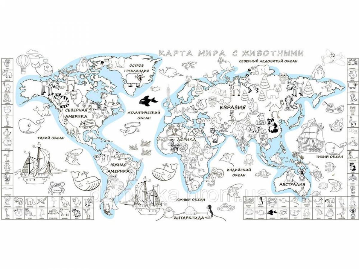 Раскраска Карта мира #1