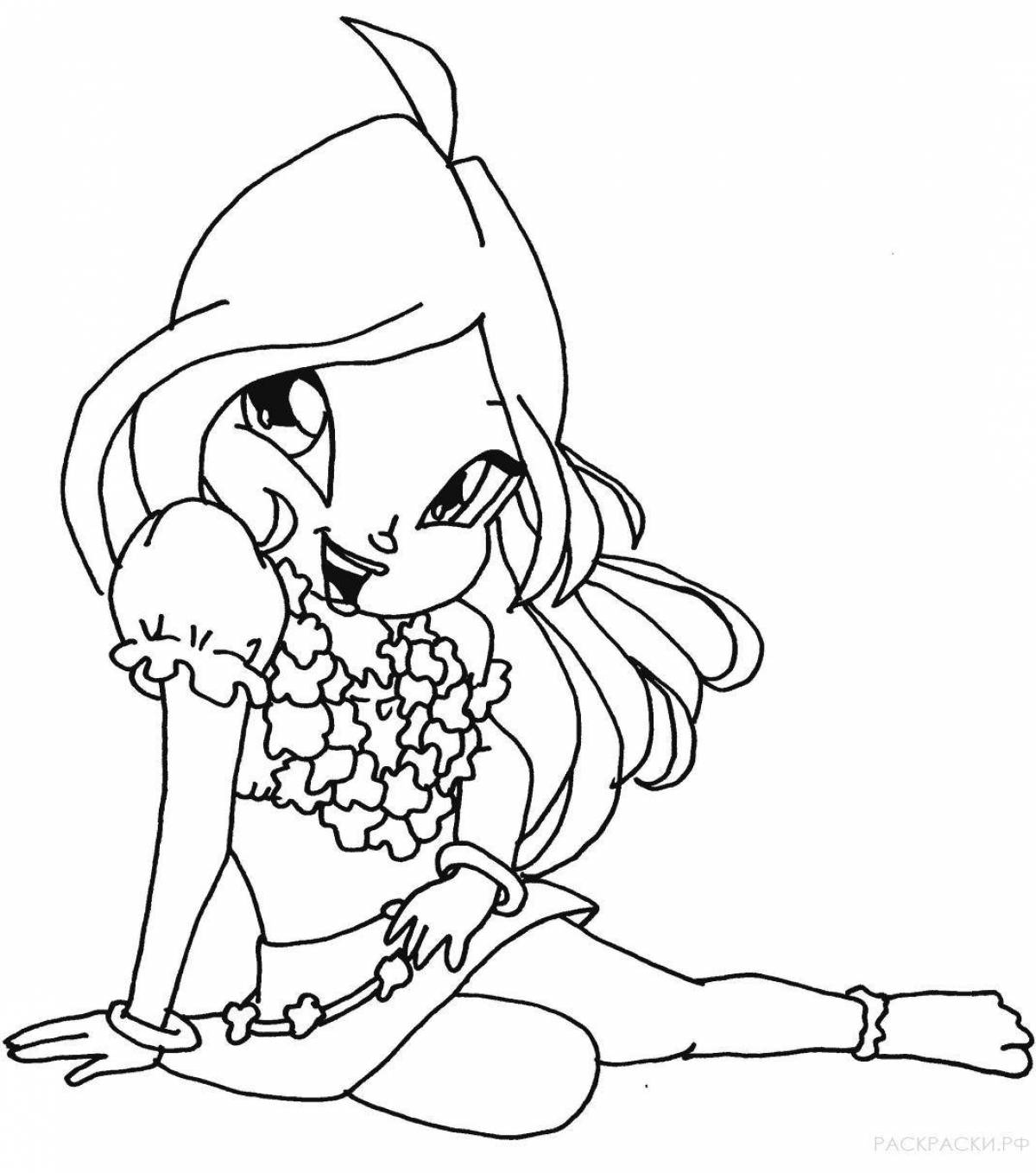 Sweet coloring page flora team