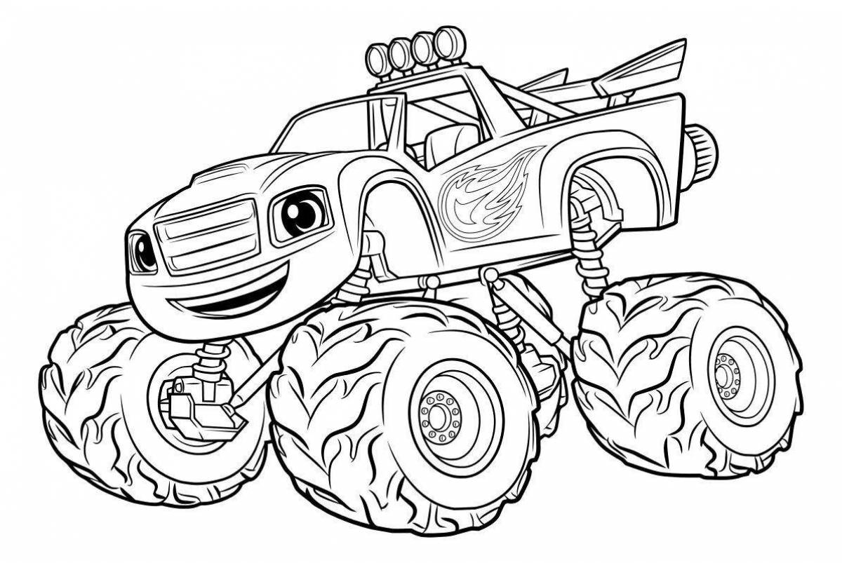 Увлекательная раскраска автомобилей monster truck