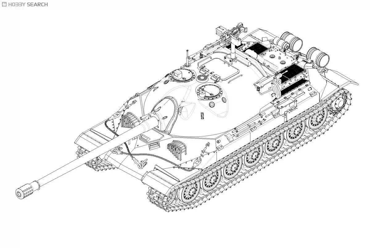 Раскраска радостный танк