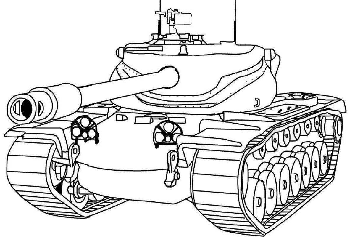 Раскраска блестящий танк