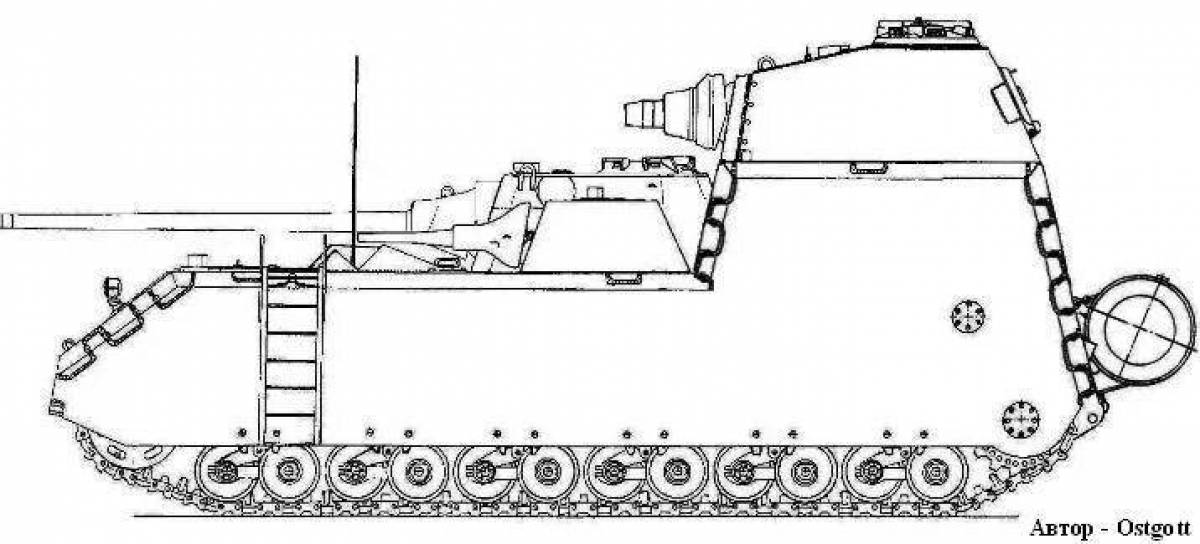Раскраска очаровательный танк т 35