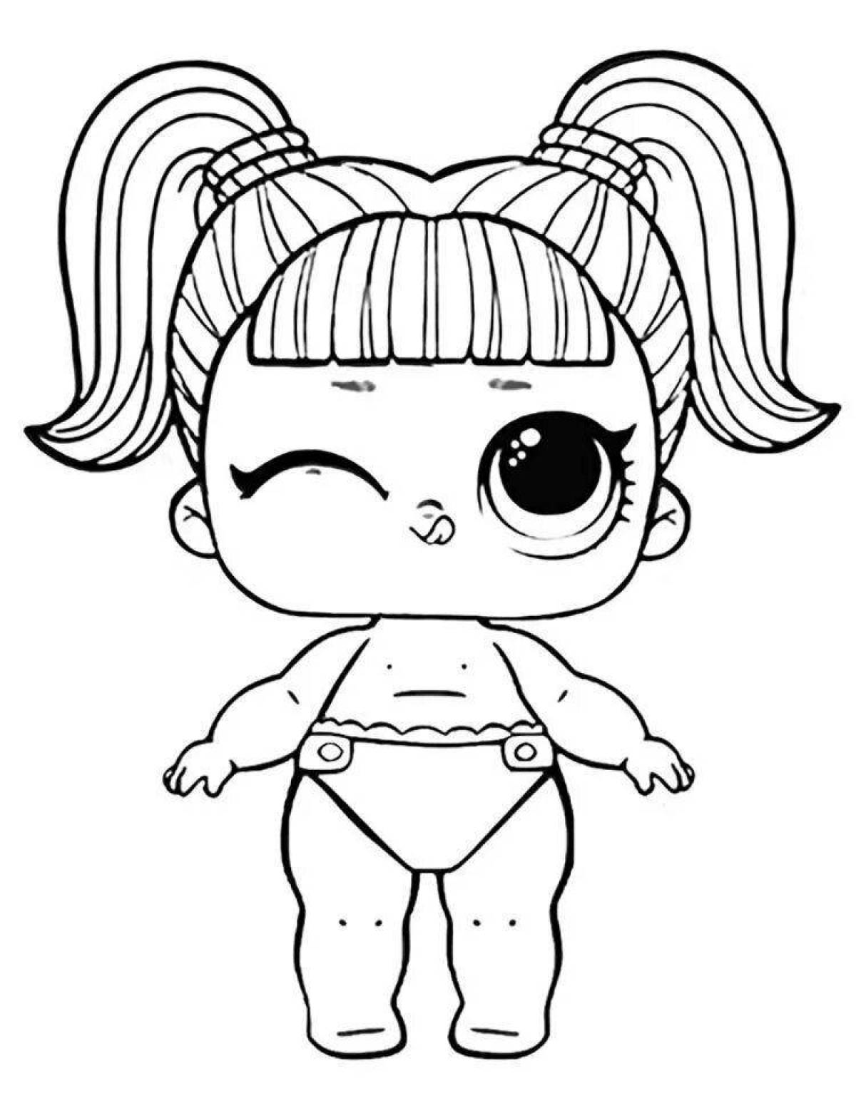 Славная кукла lol little sisters coloring page