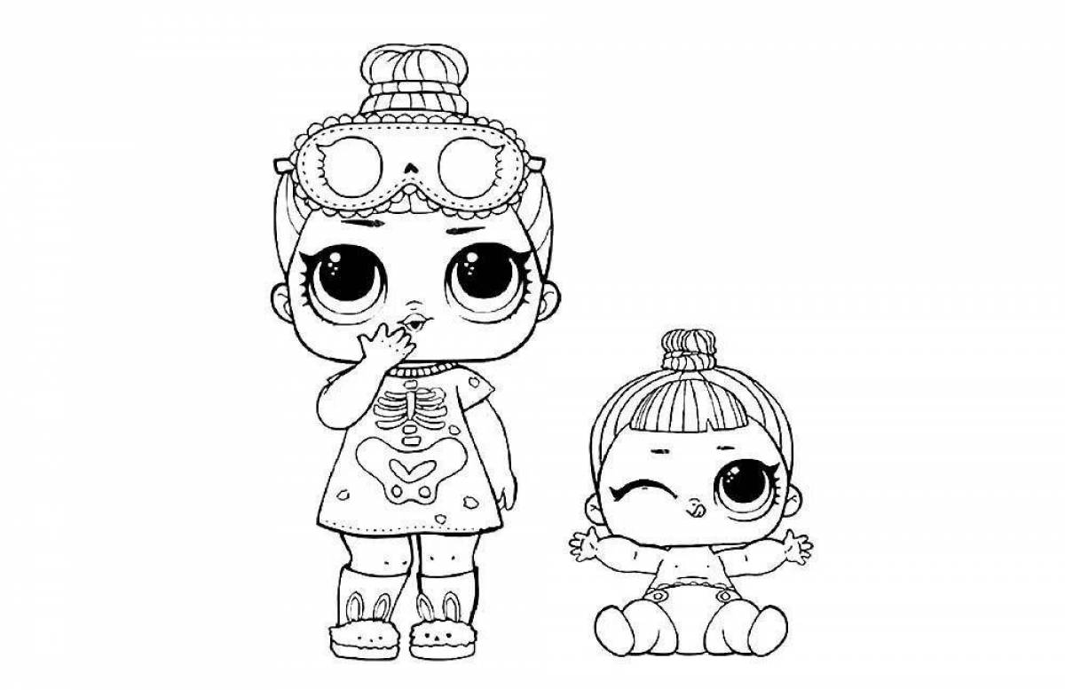 Сказочная кукла lol little sisters coloring page