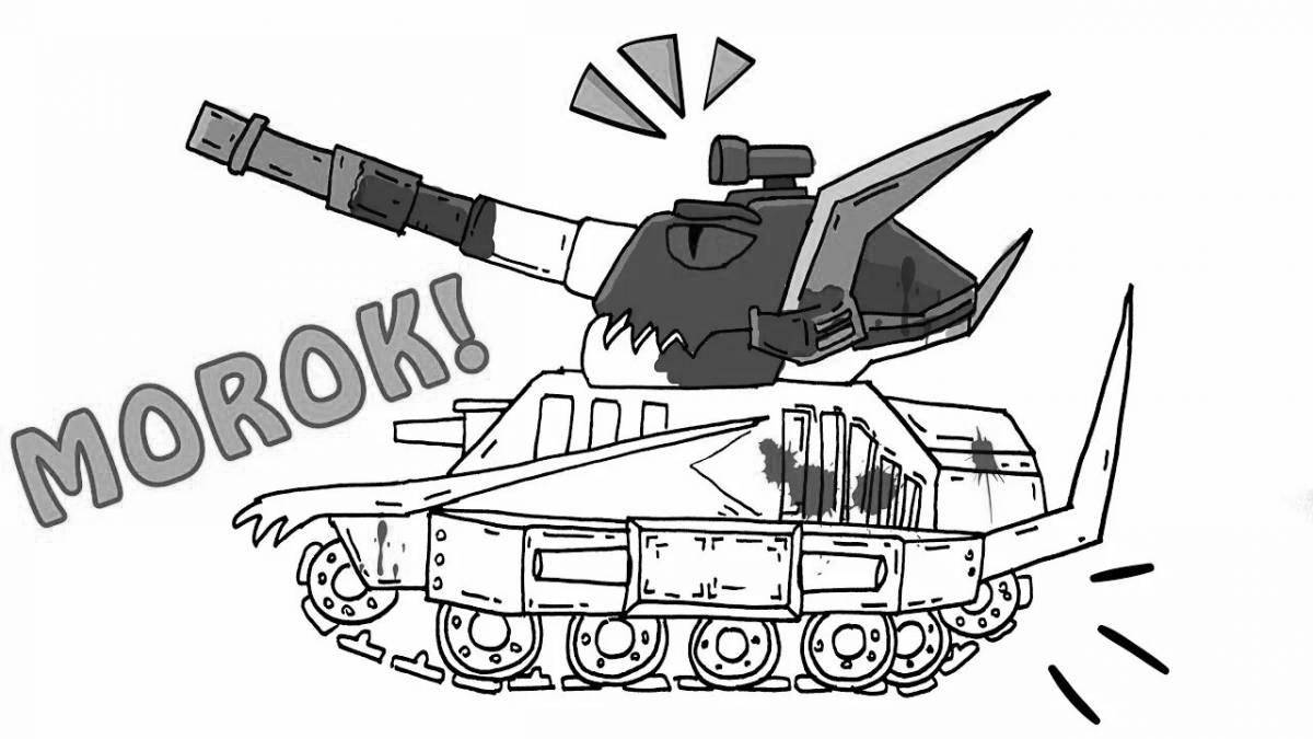 Завораживающая страница раскраски танка фигерон