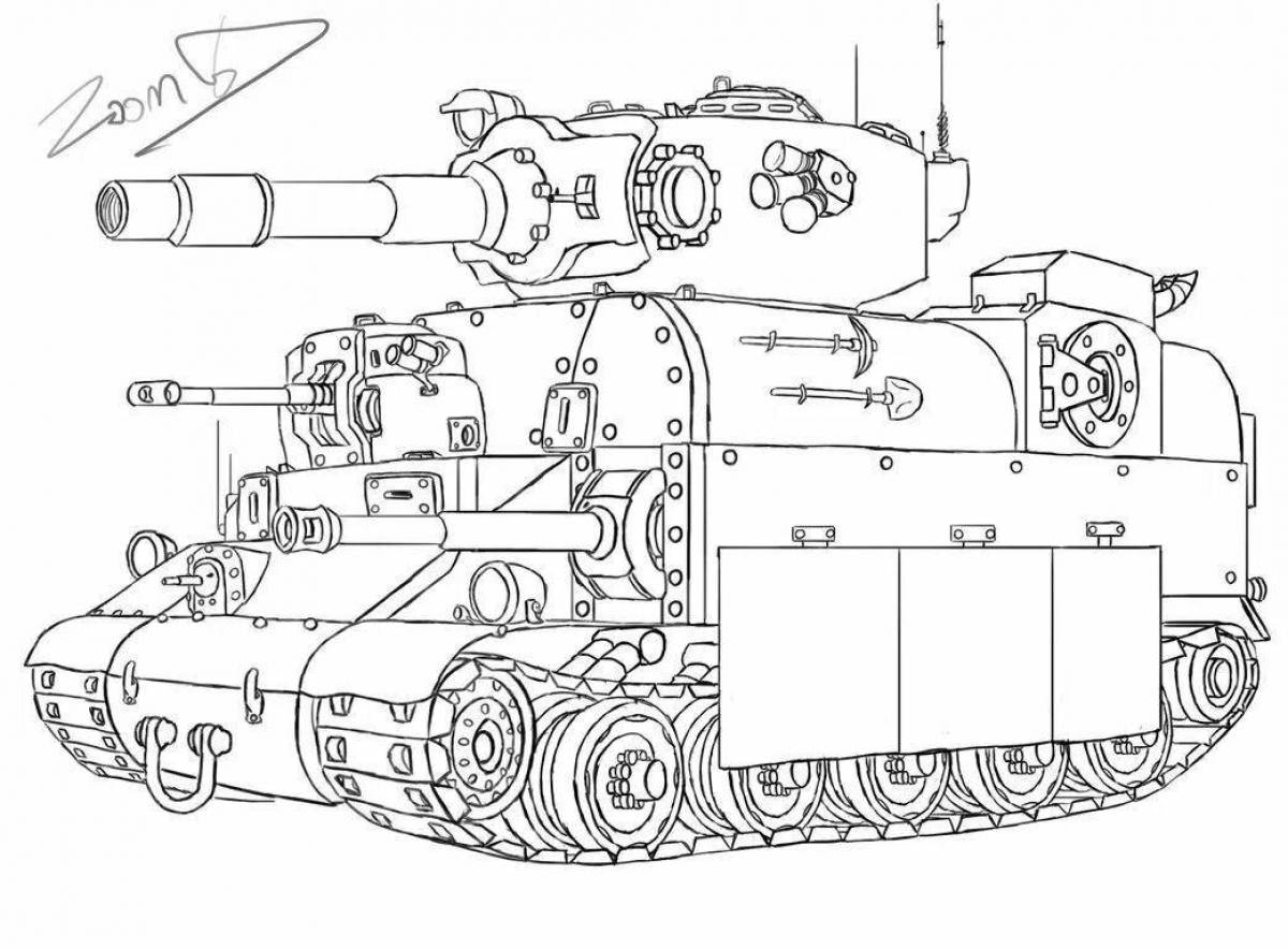 Раскраска танк grand figeron