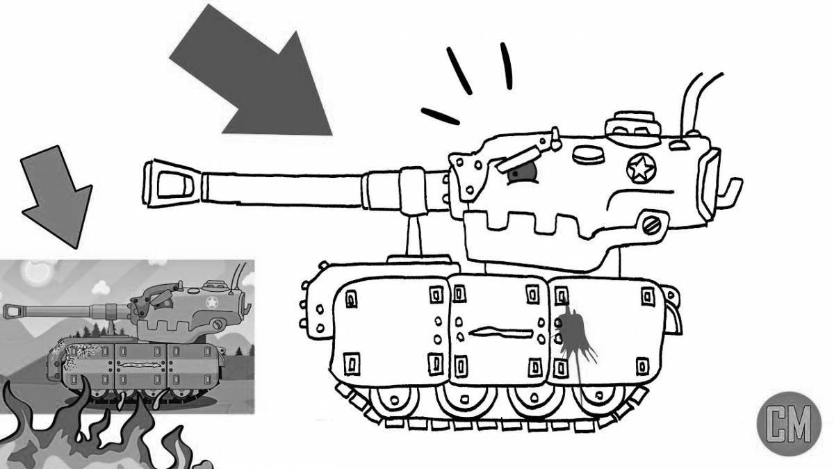 Чудесный танк-раскраска figeron