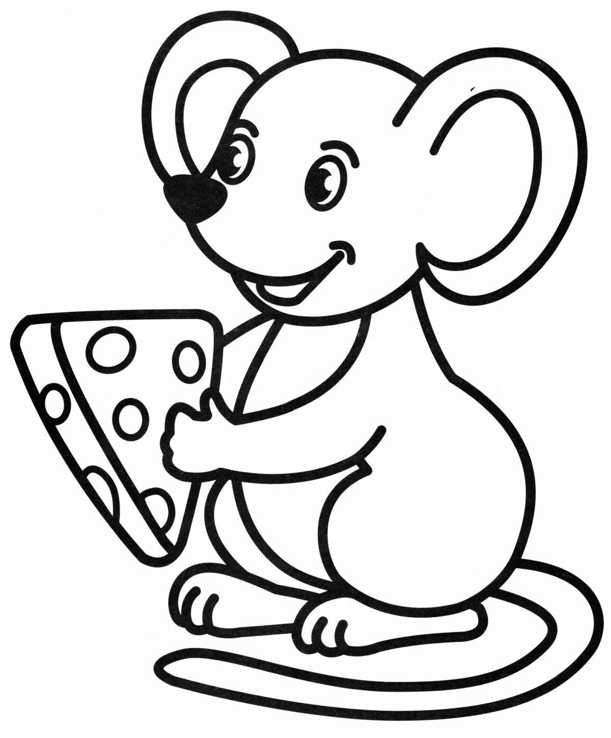 Очаровательная мышь норушка раскраска