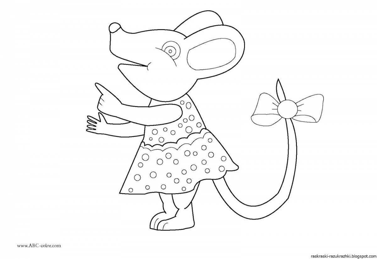 Юмористическая мышь норушка раскраска