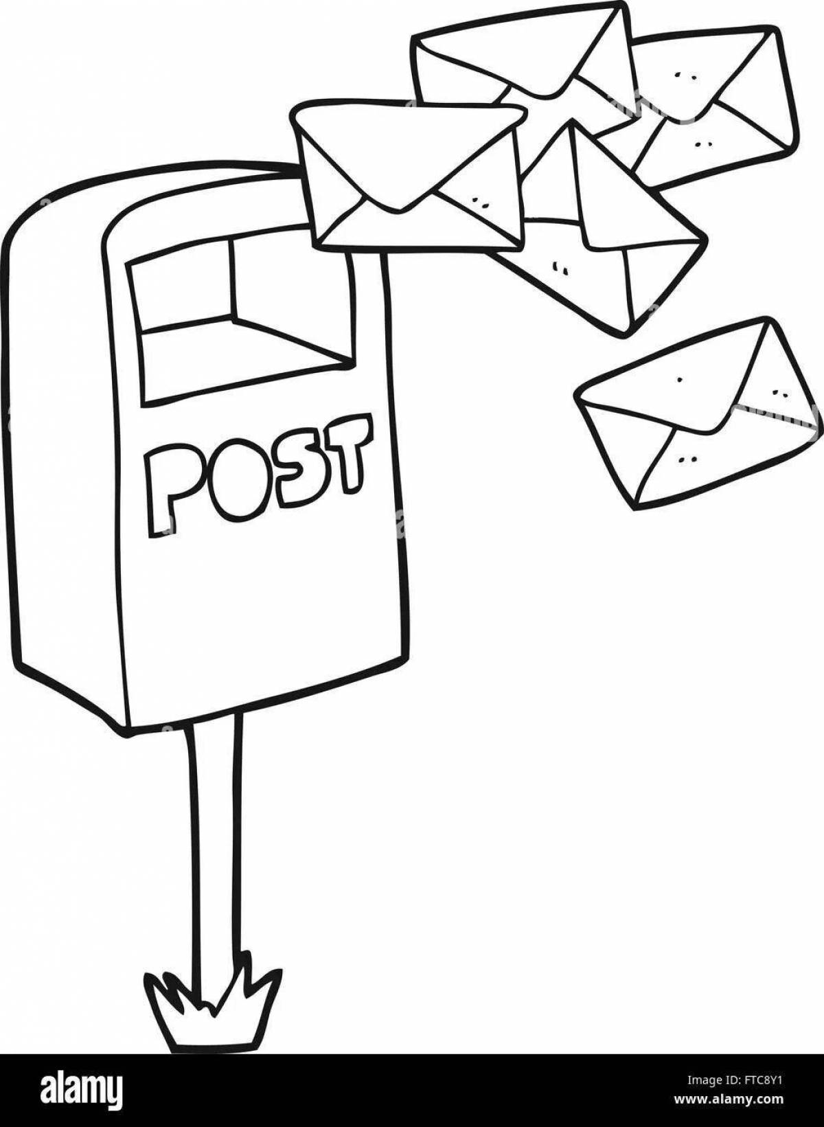 Красочная страница раскраски почтового ящика