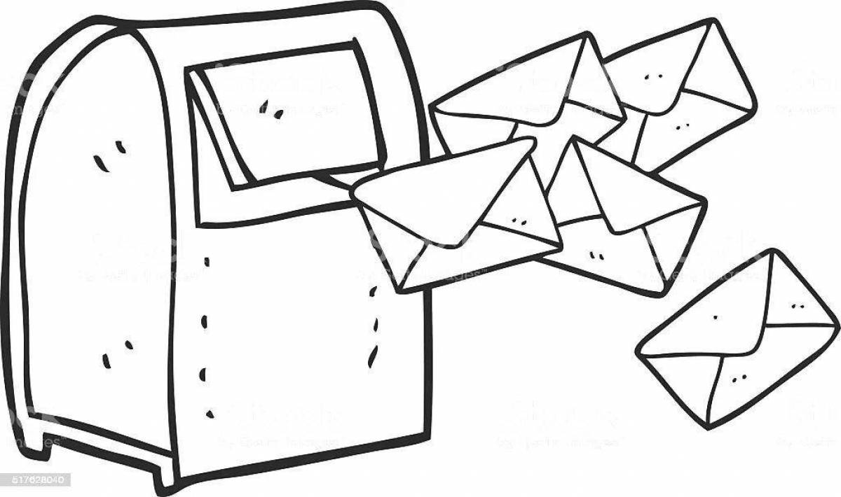 Игривая страница раскраски почтового ящика