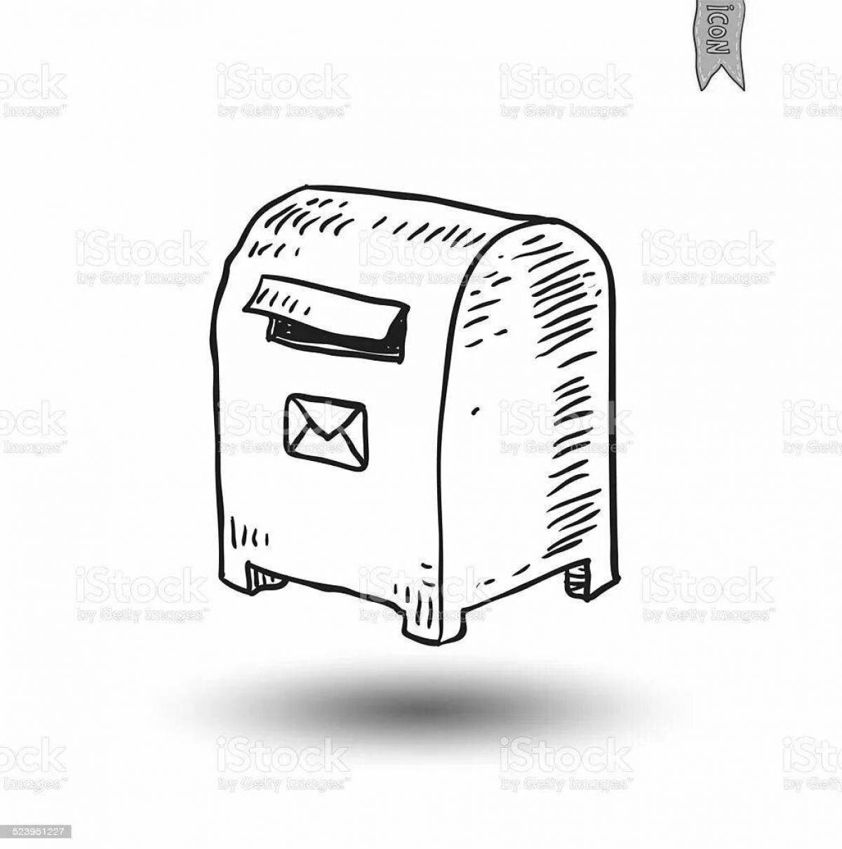 Анимированная страница раскраски почтового ящика