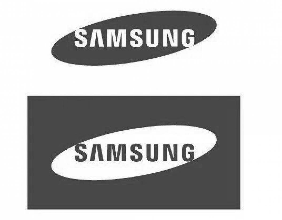 Раскраска с ярким логотипом samsung