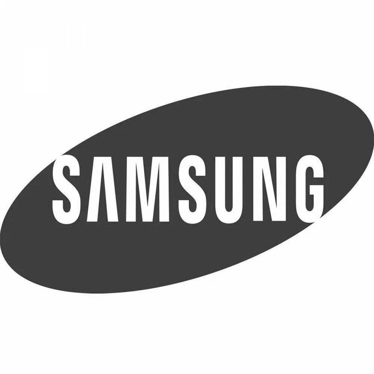 Игривая страница раскраски логотипа samsung