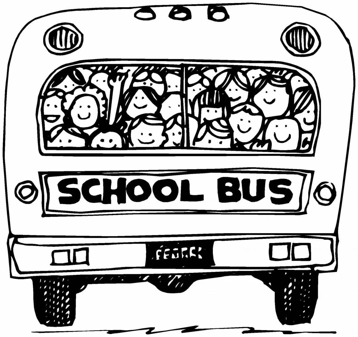 Раскраска школьный автобус с игривым гордоном