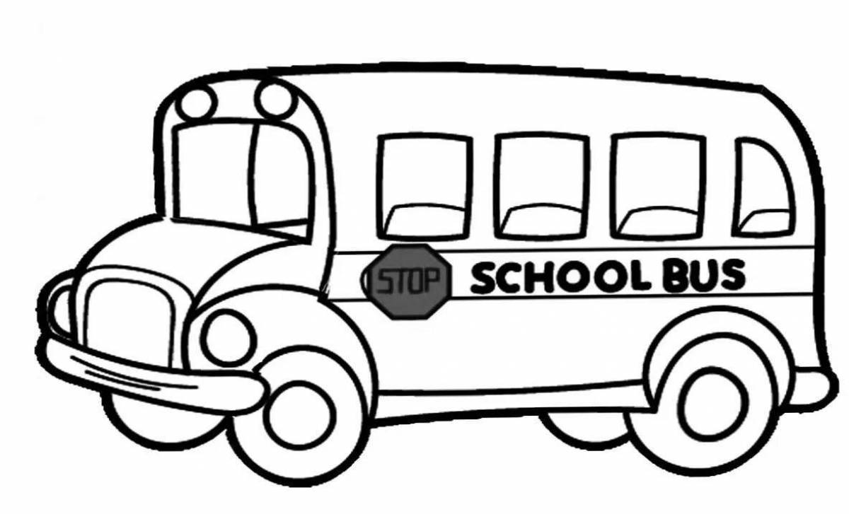 Страница раскраски школьного автобуса fun gordon