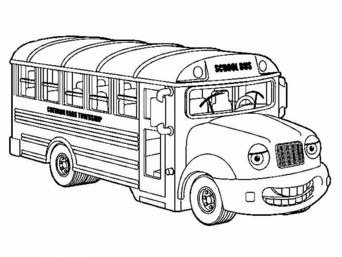 Раскраска сказочный школьный автобус гордона