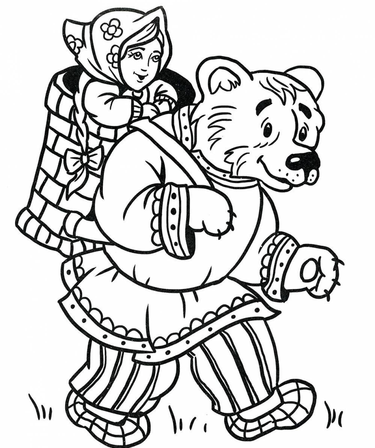 Раскраска Сказка Маша и Медведь #0