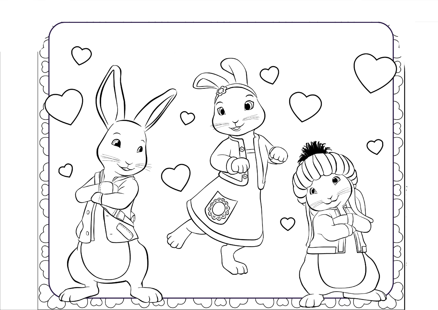 Раскраска Кролик Питер #1