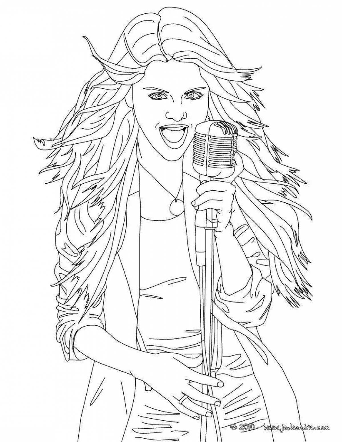 Radiant coloring page singer