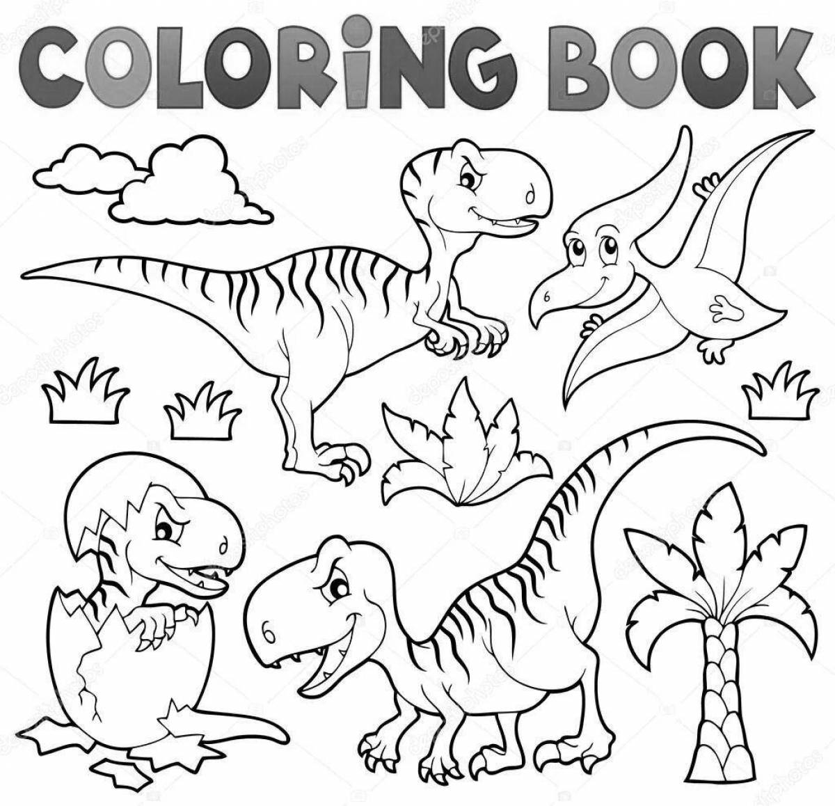 Яркие раскраски динозавры