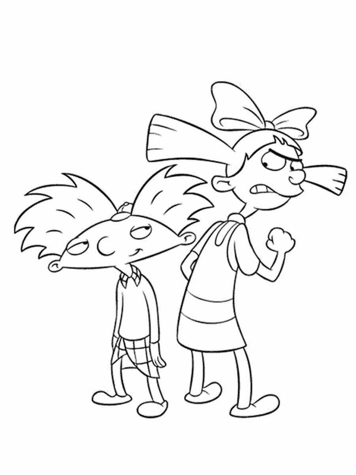 Splendid hey, arnold coloring page