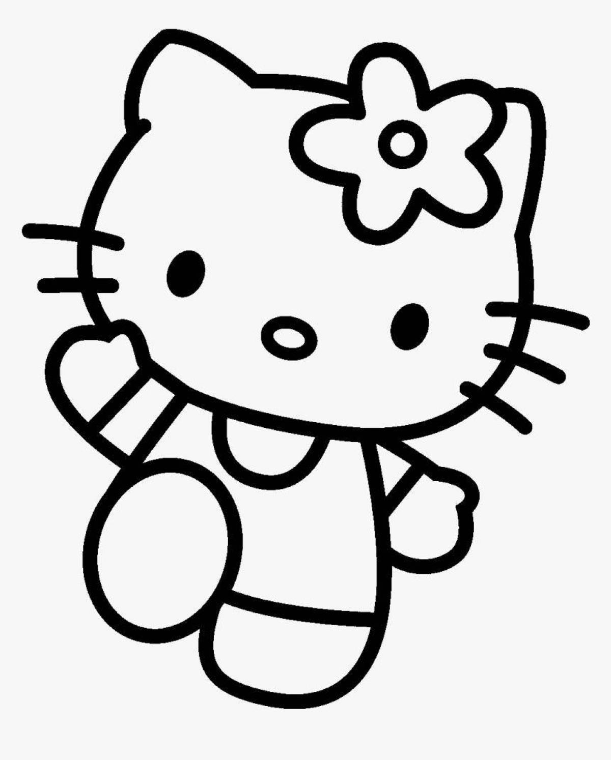Pretty coloring page hello kitty black and white kuromi