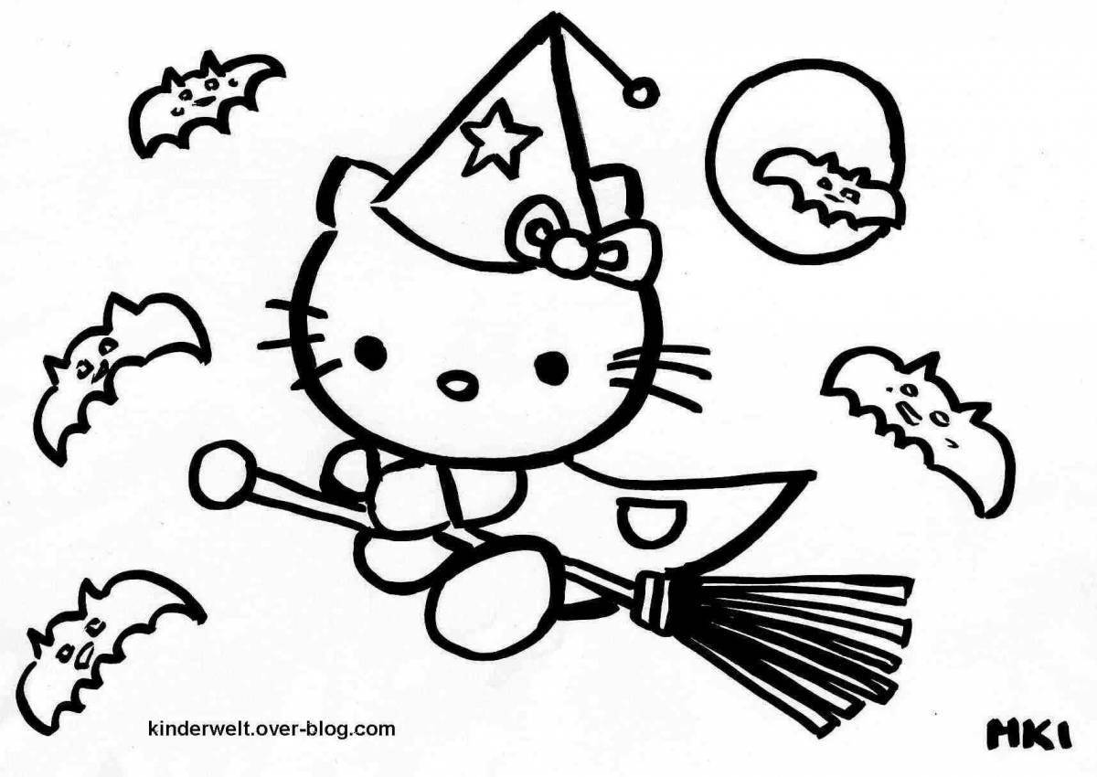 Игривая раскраска hello kitty black and white kuromi