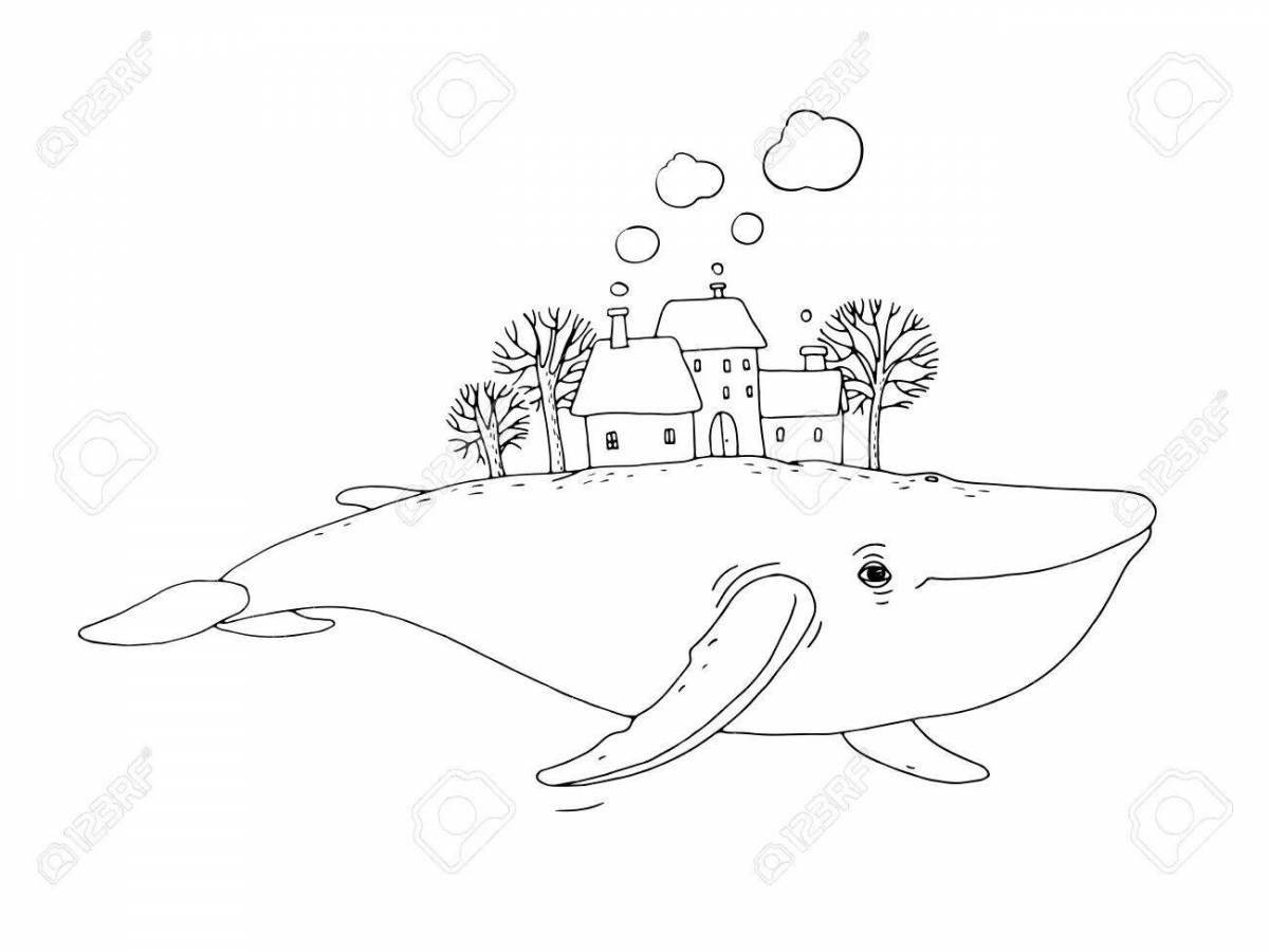 Радиантная раскраска рыба-кит