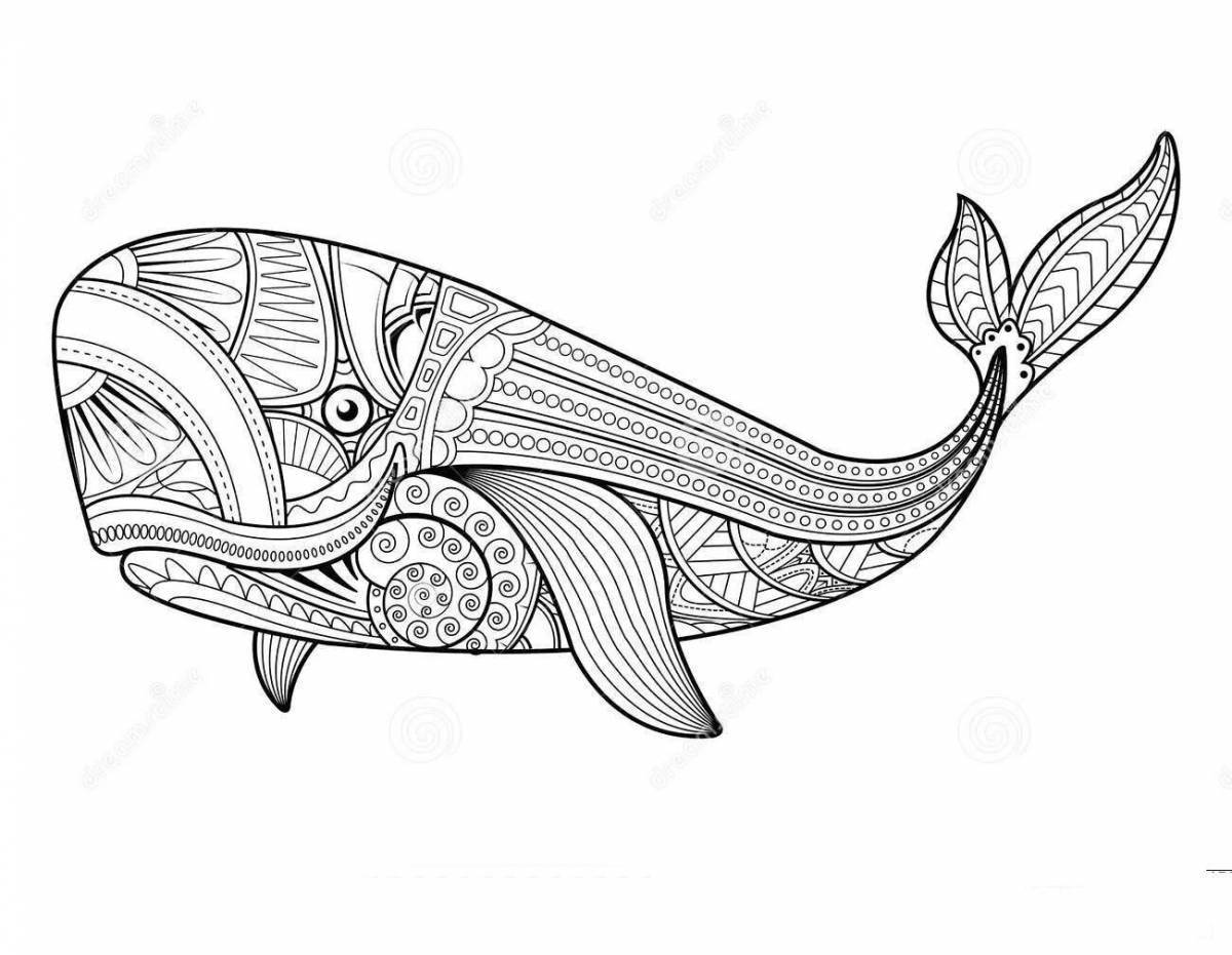 Радостная раскраска рыба-кит