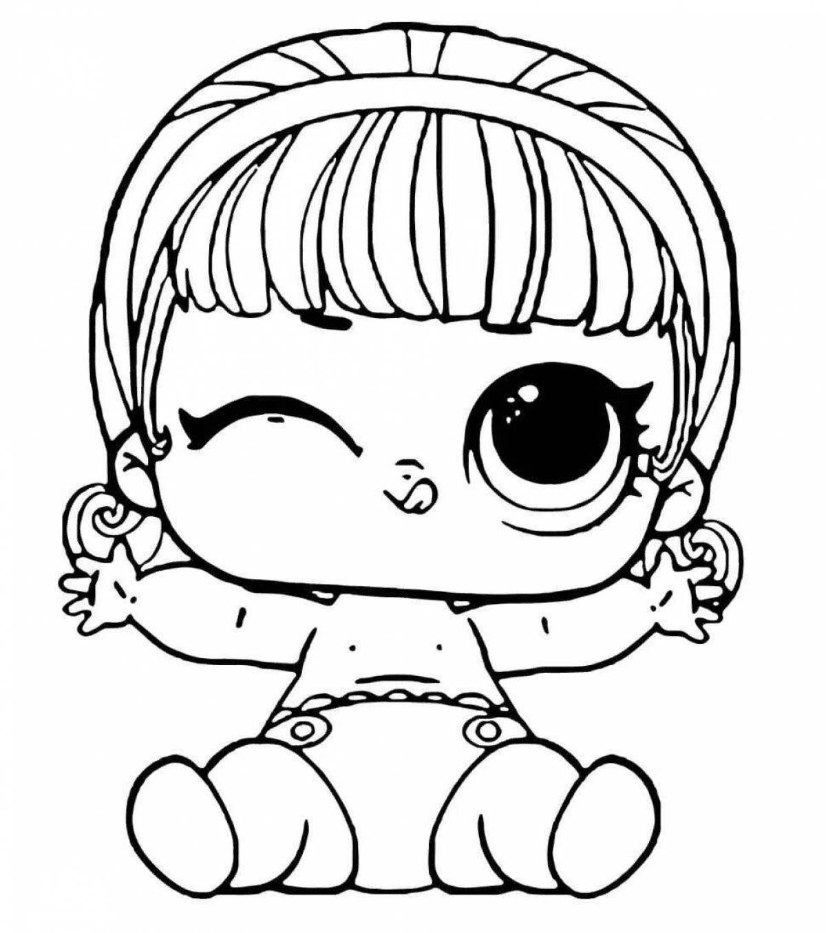 Pretty little lol doll coloring page