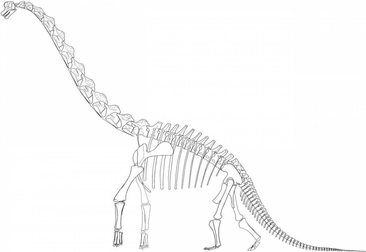 Раскраска очаровательные кости динозавра