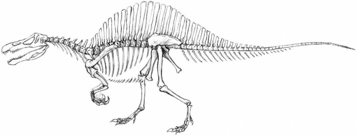 Раскраска очаровательные кости динозавра