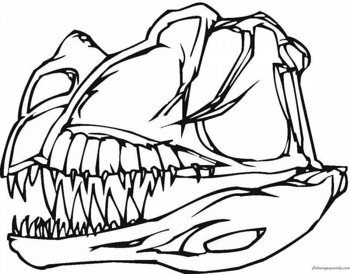 Удивительная страница раскраски кости динозавра