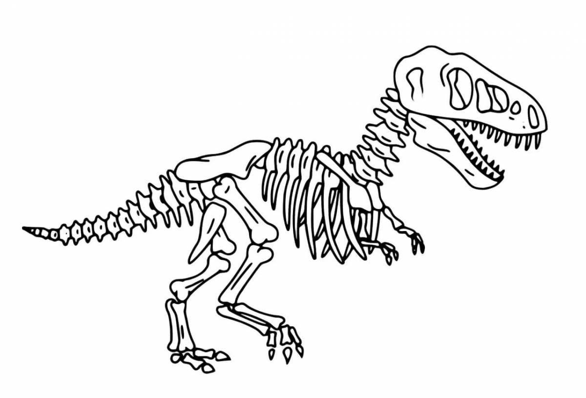 Раскраска замечательные кости динозавра