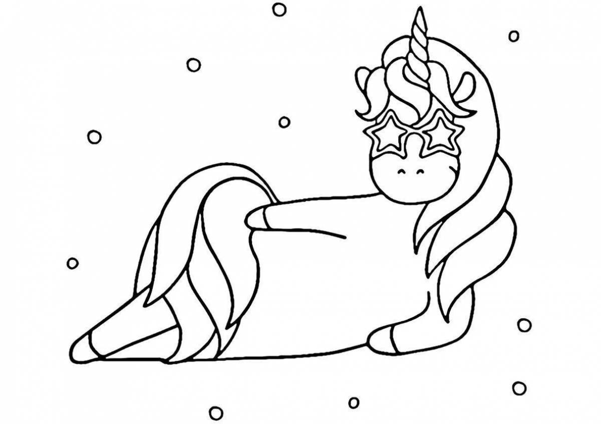 Radiant coloring page man unicorn