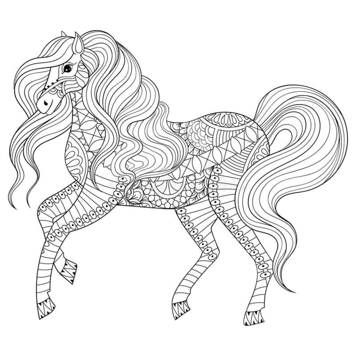 Раскраска Антистресс лошади #0