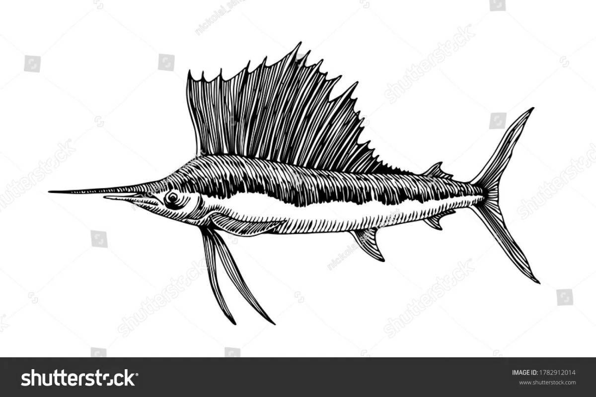 Раскраска славная рыба-марлин