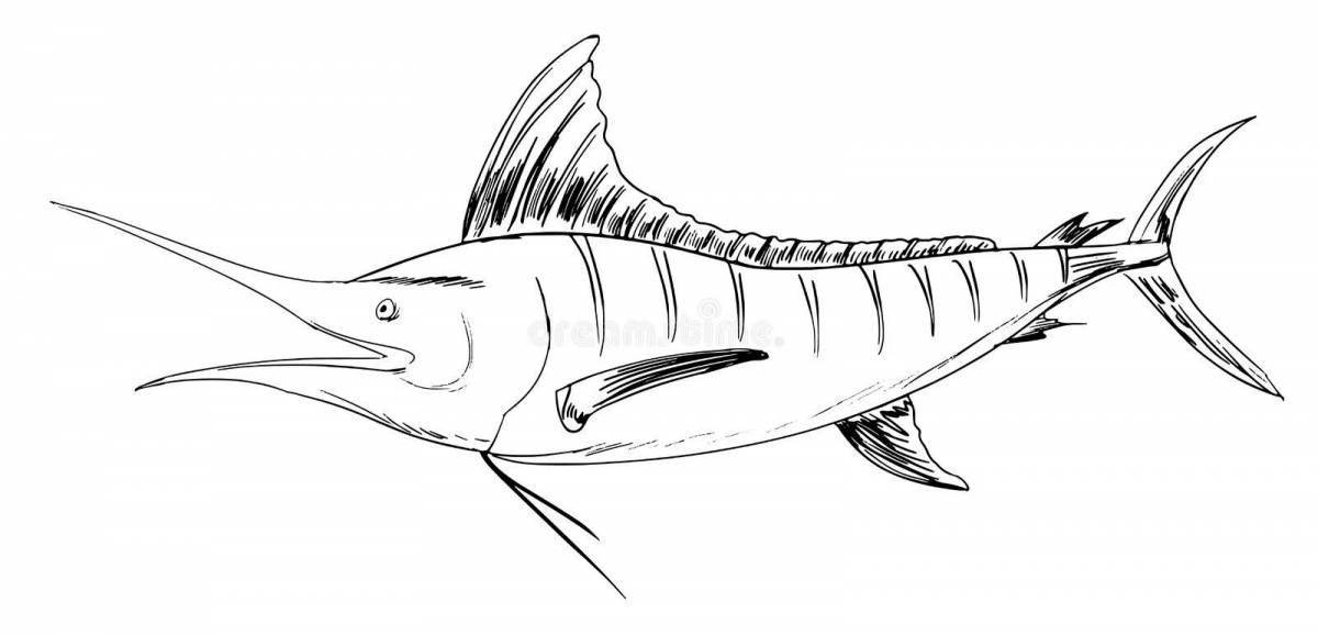Раскраска забавная рыба-марлин