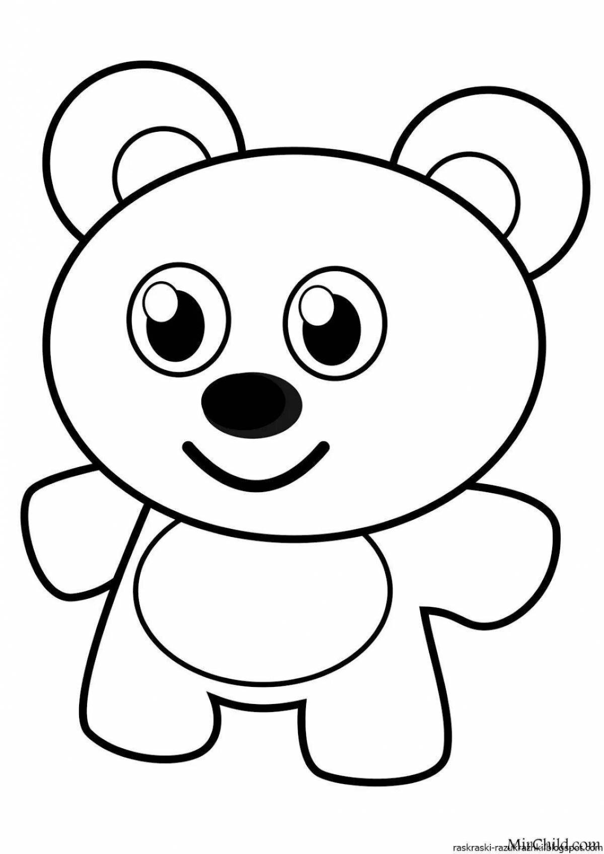 Великолепный медведь-раскраска для детей 2-3 лет