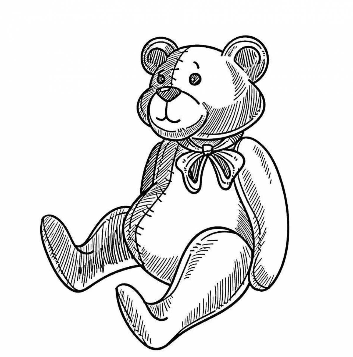 Сказочная раскраска медведя для детей 2-3 лет