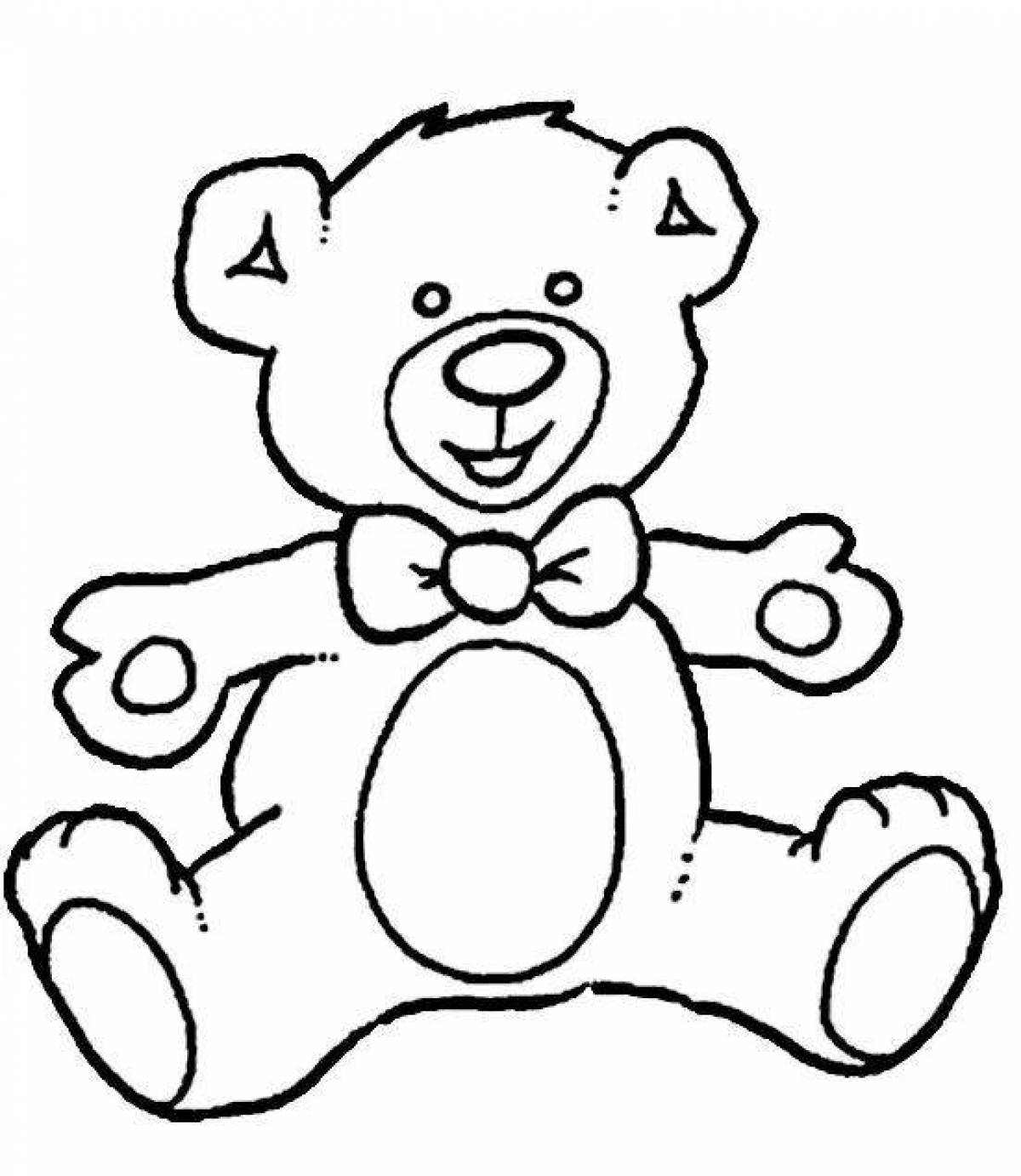 Выдающаяся раскраска медведя для детей 2-3 лет