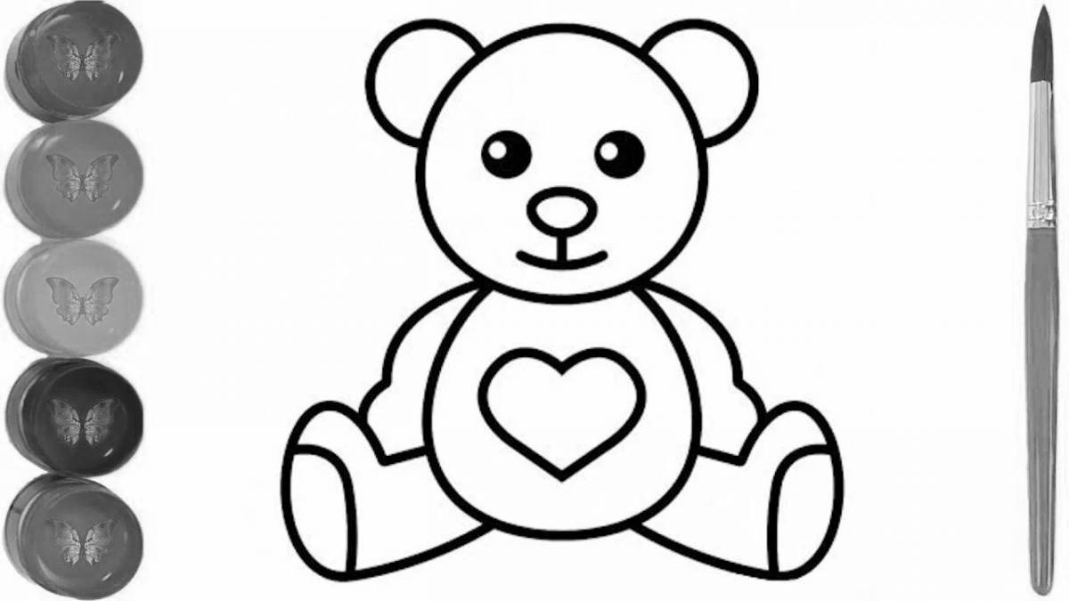 Живой медвежонок-раскраска для детей 2-3 лет
