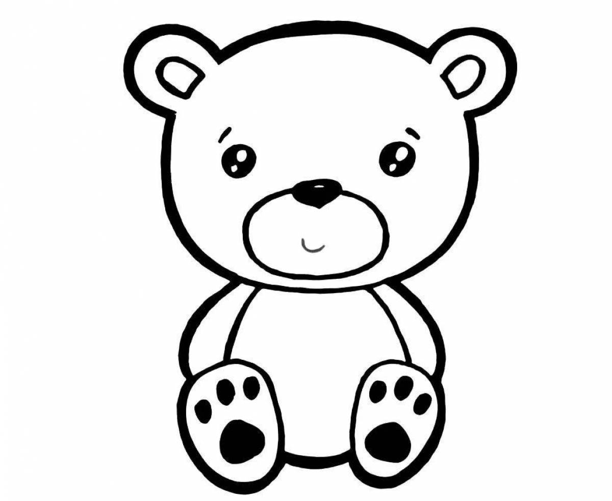 Очаровательная раскраска медведя для детей 2-3 лет