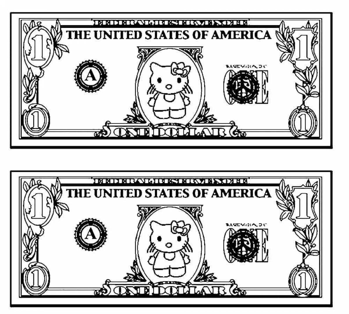 Радостная раскраска доллар