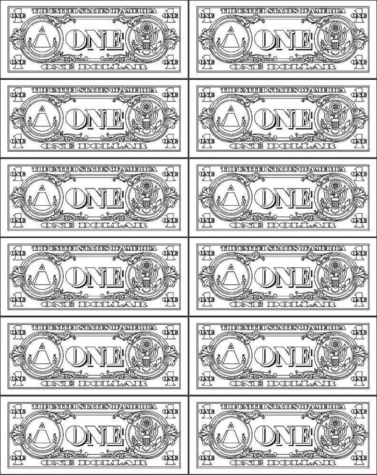 Сверкающая раскраска доллар