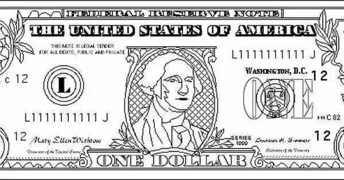 Причудливая раскраска доллар