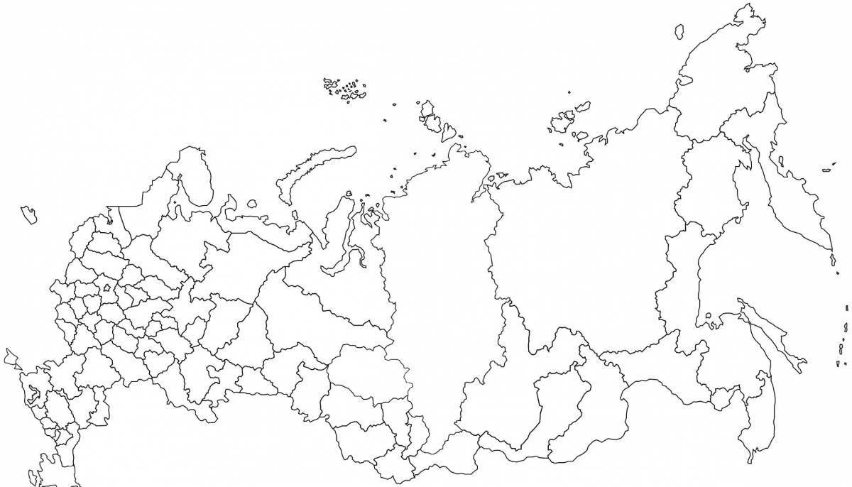 Красочная карта россии раскраска для самых маленьких
