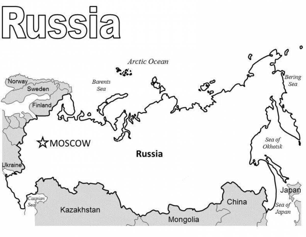 Креативная карта россии раскраски для малышей