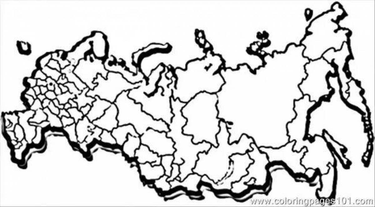 Красочная карта россии раскраска для детей